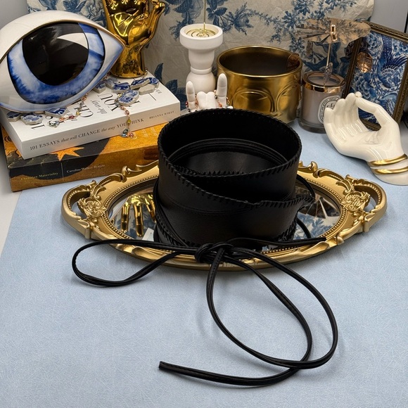 🆕 BRONX & BANCO 🧿 NWOT Briana Faux Leather Tie-Around Belt, Black - Picture 11 of 16
